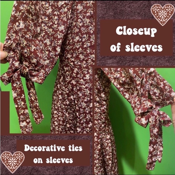 NWOT JRS L BOHO FLORAL SPRING SUMMER DRESS COTTAGECORE COUNTRYCORE CLARET - Picture 9 of 13